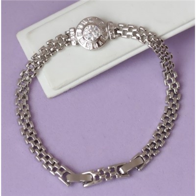 Браслет родий  H01-14175 длина 17-19 см.