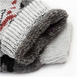 Носки женские новогодние шерстяные «Снеговик» серые, размер 23