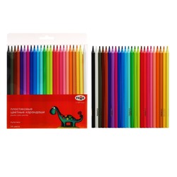 Карандаши цветные пластиковые 24 гаммы, «Мультики», заточенные, ПВХ, европодвес