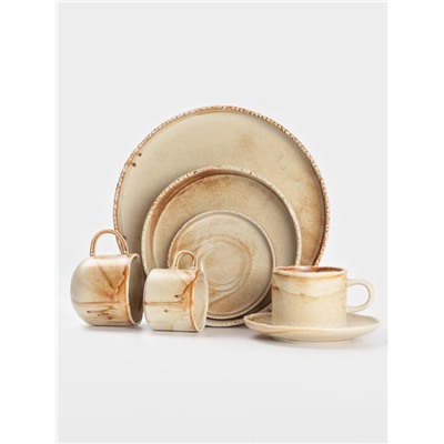 Тарелка с бортиком Magistro Organic brown, d=28.2 см, фарфор, бежевая