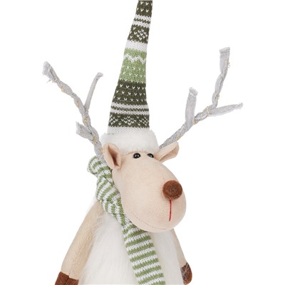 Фигура текстиль «Новогодний лосик» 58 см, 10 LED, от батареек CR2032×1, свечение тёплое белое