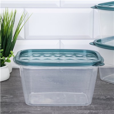 Контейнер прямоугольный 3 штуки / P1 /уп 80/17x11x9 см высокий