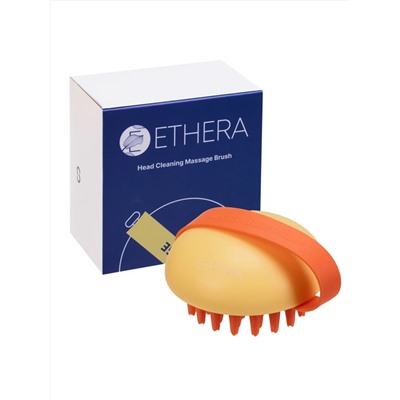 ETHERA Массажная силиконовая щётка для мытья головы, желтый 25242
