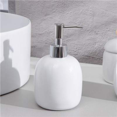 УЦЕНКА Аксессуары для ванной SAVANNA Monro, 4 предмета: мыльница, дозатор для мыла 450 мл, стакан, баночка, белые