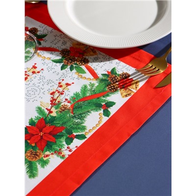 Дорожка на стол «Этель» Рождественский балл 30×70 ±3 см, 100% хлопок, саржа 190 г/м²
