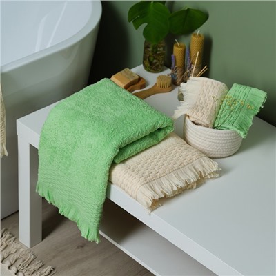 Полотенце махровое LoveLife «Аморе» 30×50 см, молочный, 100% хлопок, 450 г/м²