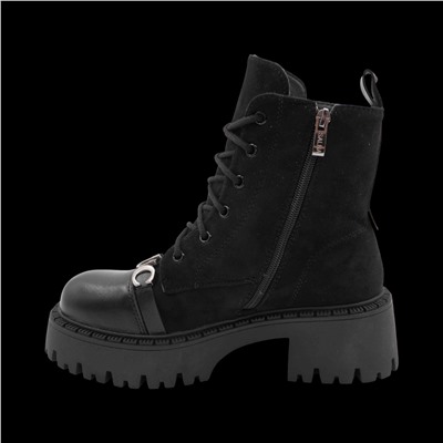 Ботинки на меху F16-3R черные