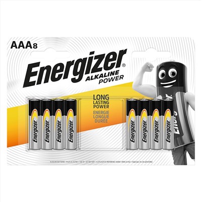 Батарейка ENERGIZER Industrial/MAX ААA 1.5V/LR03 (8 шт.) (Щелочной элемент питания)