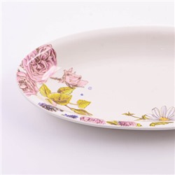 60266 Блюдо сервировочное овальное Розовый сад доломит LR (х24)