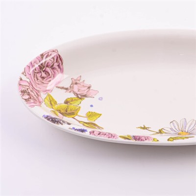 60266 Блюдо сервировочное овальное Розовый сад доломит LR (х24)