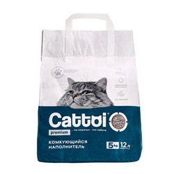 Наполнитель минеральный комкующийся Cattoi Premium 5 кг,пластиковый пакет