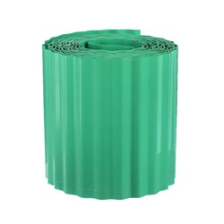 Лента бордюрная, 15 см×9 м, толщина 0.6 мм, пластиковая, гофра, зелёная, Greengo