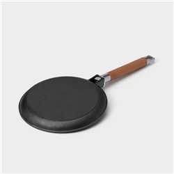 Сковорода блинная Wild Kitchen, d=22 см, съёмная ручка, индукция, чугун, чёрная