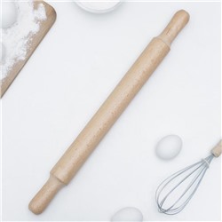 Скалка для теста с ручками Доляна, 50×4.2 см, дерево бук
