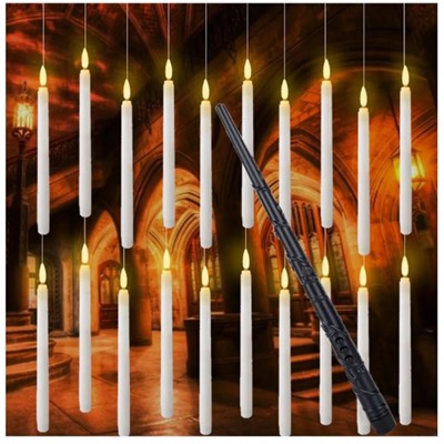 Набор парящие свечи Гарри Поттера с волшебной палочкой 12шт в упаковке