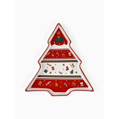 Блюдо новогоднее «Пряничные человечки», 23×22×2 см, ручная работа