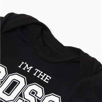 Боди Крошка Я Little Boss, рост 80-86 см, чёрное