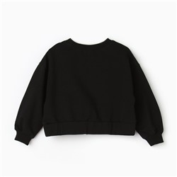 Комплект для девочки (свитшот, брюки), цвет чёрный, рост 122 см