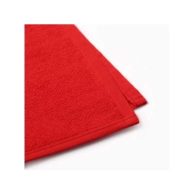 Махровые полотенца «Этель. Джингл белз», 30×30 см - 5 шт., хлопок 100%, красный