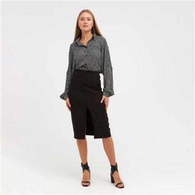 Юбка миди женская MINAKU: Classic, чёрная, размер 42