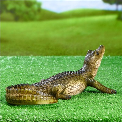 Садовая фигура из полистоуна «Кайман», 12.5×34×18 см