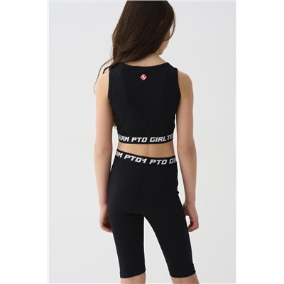 Комплект трикотажный для девочек: брюки (легинсы укороченные), топ, фуфайка (футболка) PLAYTODAY, 1243849