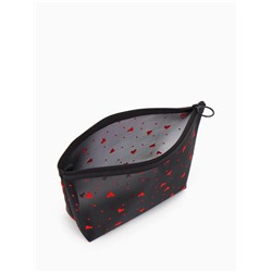 Косметичка женская Little love, с рисунком, на молнии, чёрная