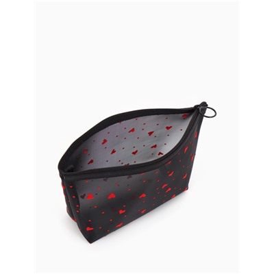 Косметичка женская Little love, с рисунком, на молнии, чёрная