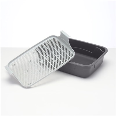 Туалет с сеткой,44×33×11.5 см, серый