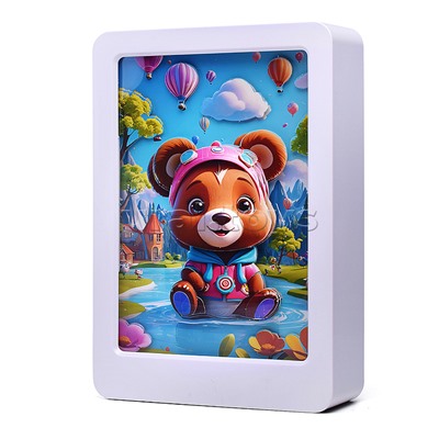 Ночник-пазл 3Д "Мишка" со светом и музыкой, в коробке