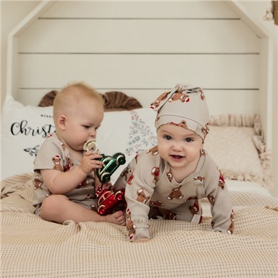 Комбинезон детский с шапочкой «Крошка Я. Новогодние медвежата», рост 86-92 см