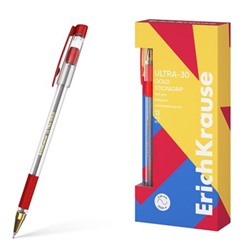 Ручка шариковая ULTRA-30 Gold Stick&Grip Classic, Super Glide Technology красная 0.7мм 61112 ErichKrause
