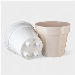 Кашпо для цветов со вставкой Plast-Avenue «Порто», 6 л, пластик, жемчужный