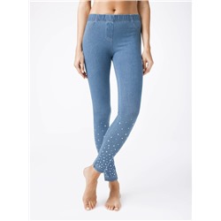 Трикотажные CONTE ALANY NEW Ультрамодные джеггинсы с россыпью из стразов