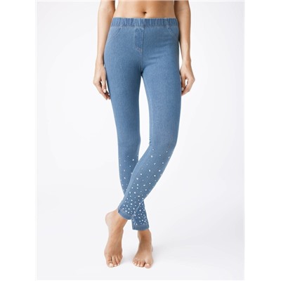 Трикотажные CONTE ALANY NEW Ультрамодные джеггинсы с россыпью из стразов