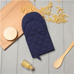Варежка-прихватка «Этель» Kitchen, синяя, 15×28 см, саржа, 100% хлопок