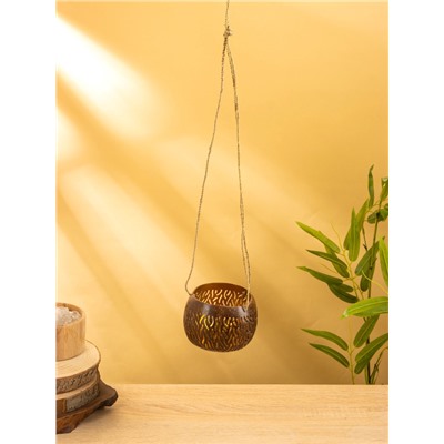 Подсвечник подвесной из кокоса, 9-12 см, коричневый