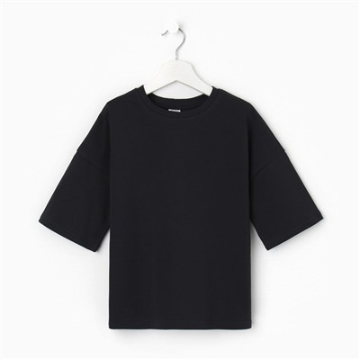 Футболка детская однотонная MINAKU Basic line, цвет графит, рост 116 см