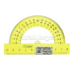 Транспортир 10см 180* NEON Cristal, ассорти