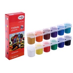 Гуашь 12 цветов × 15 мл «Гамма. Мультики», блок-тара, картонная упаковка 100222-12