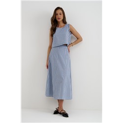 Юбка  SKRT2534_Blue Checkers /Голубой, белый