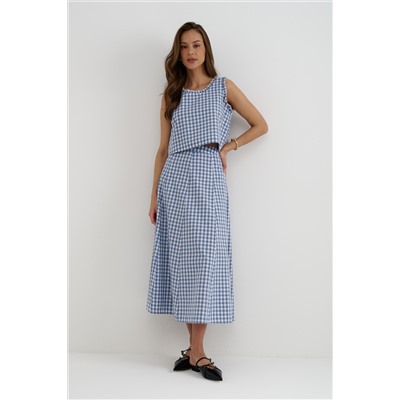 Юбка  SKRT2534_Blue Checkers /Голубой, белый