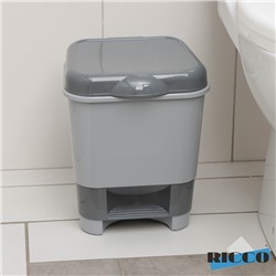 Контейнер для мусора с педалью, 8 л, 24×25.5×29.5 см, пластик, серый