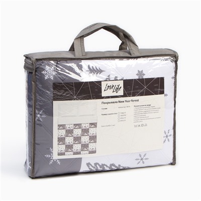 Покрывало LoveLife евро New year forest 200×210±5 см, микрофайбер, 100% п/э