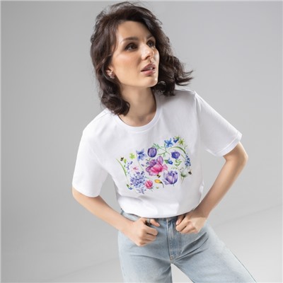 Футболка из 100% хлопка, Великолепна уже утром (beautiful flowers)
