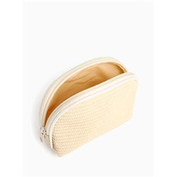 Набор простых косметичек на молниях 2 в 1, с принтами, бежевый