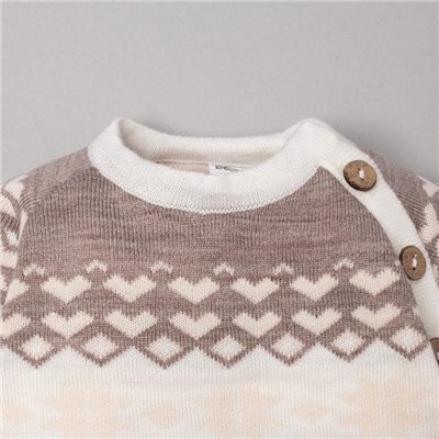 Комбинезон детский вязаный «Крошка Я. Снежинка», рост 86-92 см