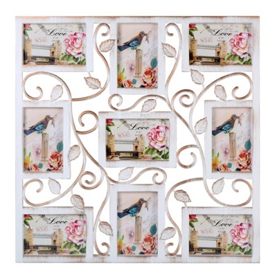 Фоторамка коллаж 53х53 см листья / Y3309 /уп 12/с эффектом старины 9 фото