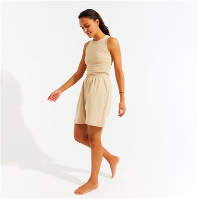 Майка домашняя женская MINAKU: Home collection, бежевая, размер 42