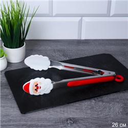 Щипцы металл силикон 26 см Новогодние / QT- 907 /уп 100/ 0,1/ 26х24,5х3/ ПРОМО АКЦИЯ